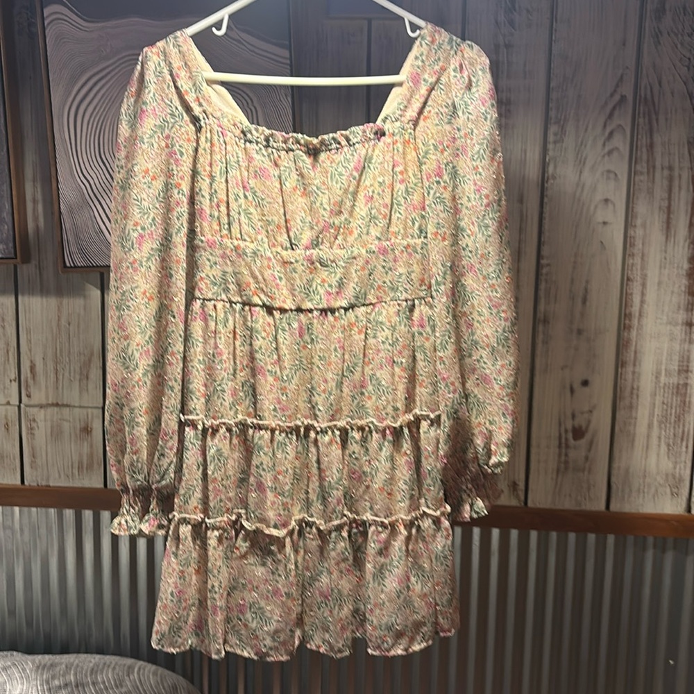 Dress that reaches about mid thigh